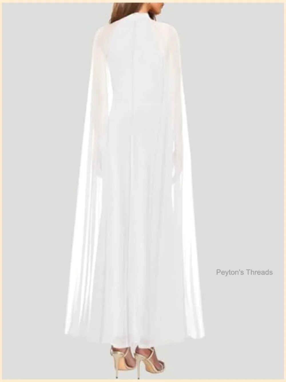 Halter Neck Cape Sleeve High Split Maxi Dress for Wedding Guest
